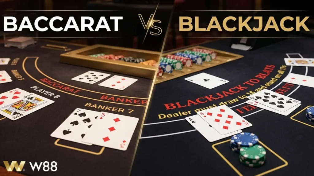 So sánh Baccarat và Blackjack